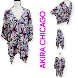 AKIRA CHICAGO Assymetrical Cover Up Multi geometric print